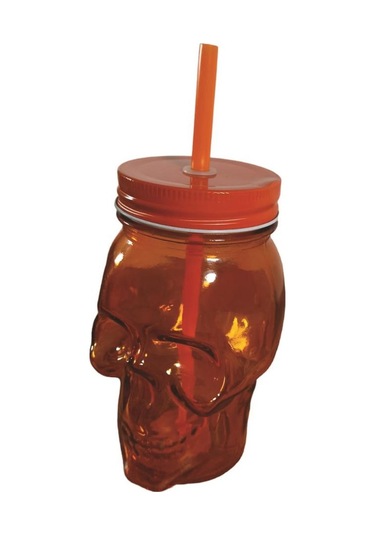 San Miguel Kuru Kafa Pipetli Kavanoz Bardak 450 ml Turuncu