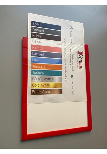 3 Adet A4 Kırmızı Belge Sertifika Çerçevesi Föylük