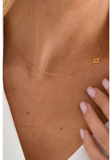 Minamis Silver 925 Ayar Gümüş O Harfi Kadın Köprücük Kolye-2307