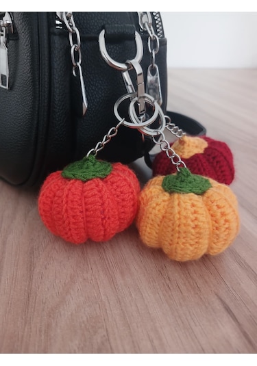 Örgü Amigurumi Bal Kabağı Anahtarlık