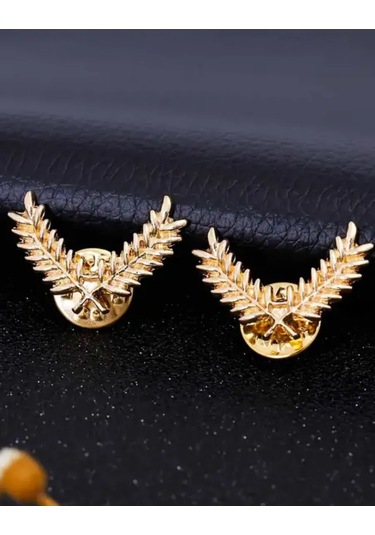 Olfil Dikenli Angutlar Minimalist Tarz Broş-mini Yapraklar 2 Adet Dal İnce Tasarım Minimalist 272619443 Altın Rengi