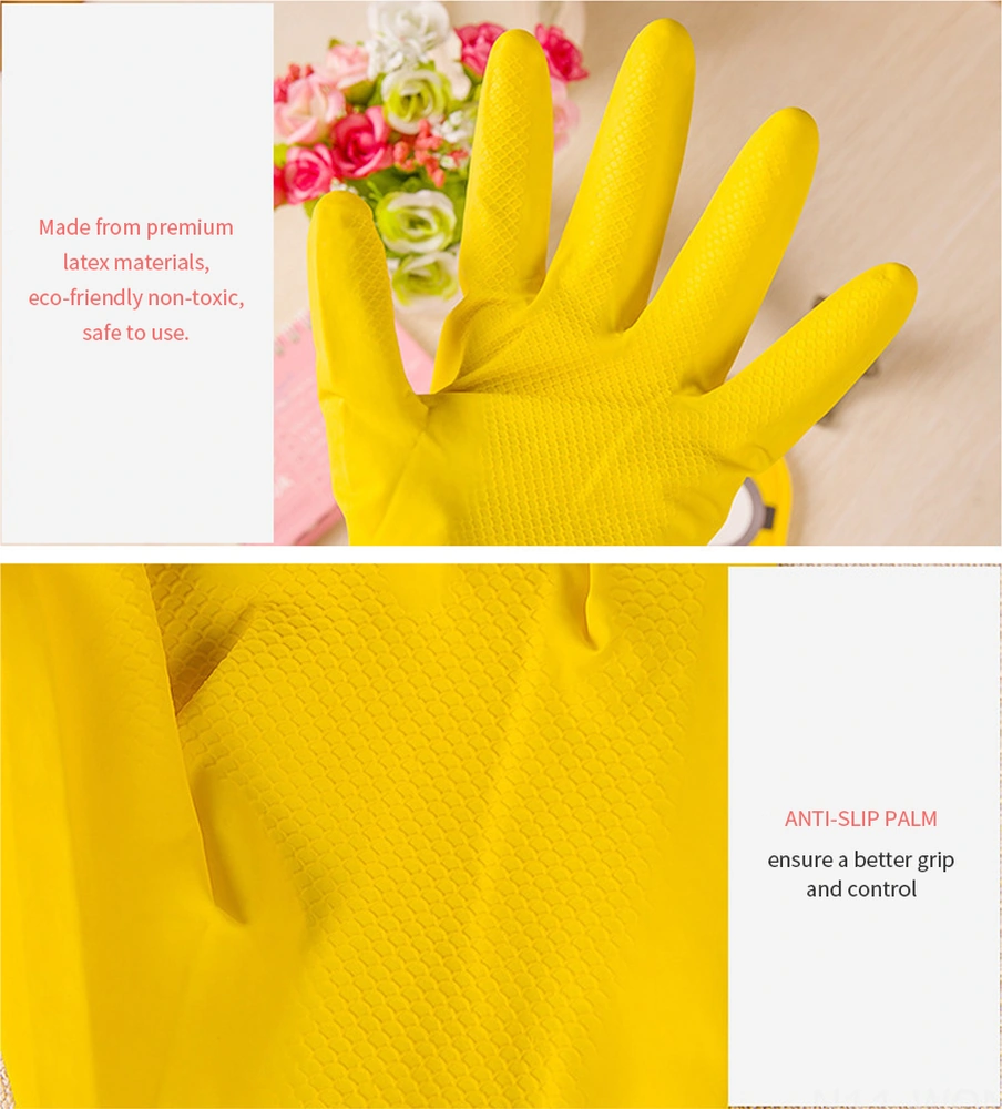 Neevoyu Lateks Eldivenler L Beden - Ev İşleri, Bulaşık & Çamaşır Yıkama İçin İnce, Dayanıklı Ve Konforlu Sarı Tam Parmak Eldiven