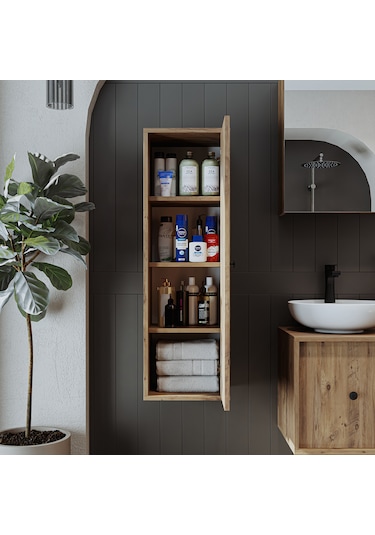 Banyo Dolabı Mat Mdf 110 X 35 Cm Banyo Boy Dolabı Atlantik Atlantik Çam