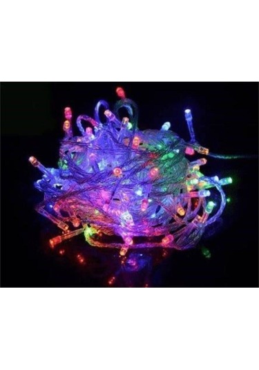 Renkli Dekor Lambası, 10 Metre, 100 Led, Canlı Ve Şık Aydınlatma Dekoru Çok Renkli