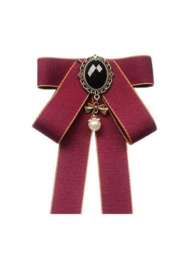 Suntek Şerit Yay Broş Üniforma Bluz Öğrenci Mor-kırmızı Çok Renkli