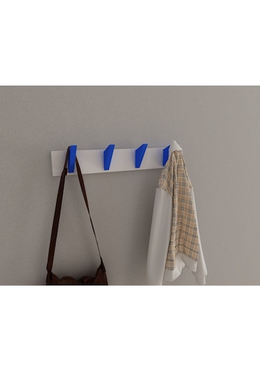 Hepsi3boyutlu Modern Duvar & Kapı Kanca Askılık - 4 Adet Mavi Kanca Askılık - Model No : 5 Mavi