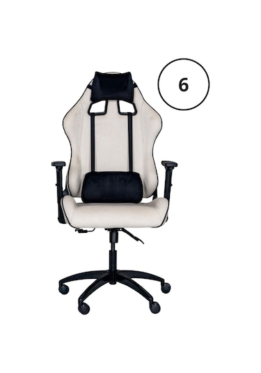 Rio Rio Plus Maximus Serisi Yastık Ve Tam Sade Oyuncu Koltuğu -4 Beyaz