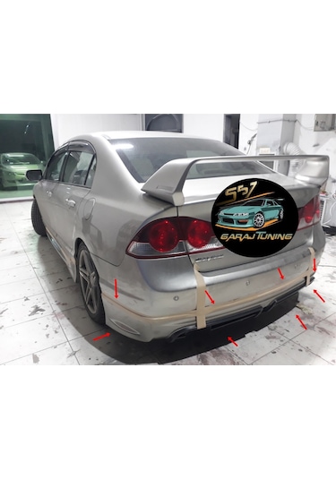 Honda Civic Fd6 Rr Arka Tampon Eki Fiberglass Boyasız