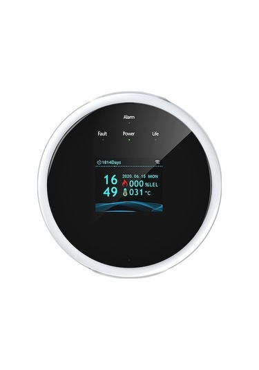 Zyzqstore Tuya Wifi Doğalgaz Sensörü Ev Akıllı Yanıcı Gaz Alarm Siyah