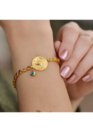 Yarım Reşatlı Pullu Arpa Altın Bileklik