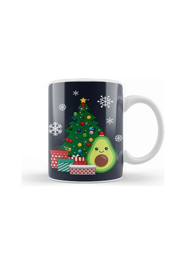 Happy Avocado Around The Christmas Tree Kupa Bardak Porselen Karışık