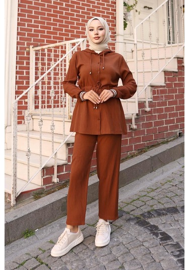 Ribana Detaylı Takım Kahverengi Kahverengi