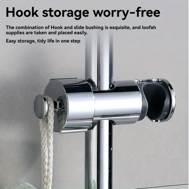 Fochsia Gümüş 360 Derece Dönebilen Duş Başlığı Askısı Ayarlanabilir Kurulum Kolay Gümüş