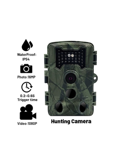 Maoyaya 16mp 1080p Gündüz Gece Kamera, Açık Hava İzleme, Ip54 Su Geçirmez, 2.0 Ekran, Hayvan Gözlem, 3 Siyah