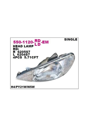 Depo-550-1120l-ld-em - On Far Sol Elektrıklı Peugeot 206 98-