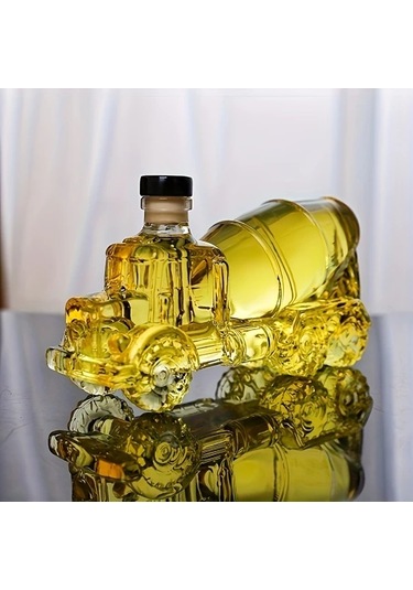 Willowhaven Karıştırıcı Kamyon Şeklinde Cam Şişe Yüksek Borosilikat El Yapımı Kapaklı Şarap Saklama Koleksiyon