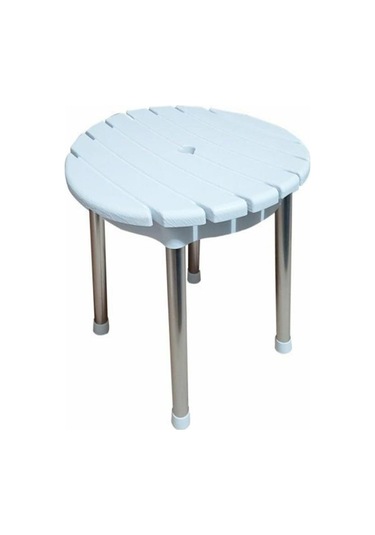 Çelik Ayna Alüminyum Ayaklı Paslanmaz Yuvarlak Tabure 909