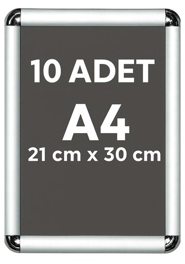 10 Adet A4 Alüminyum Çerçeve Rondo Köşe Aç Kapa Açılır Kapanır