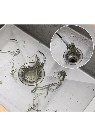 Dofolink Ev İçin Çelik Tel 4 Pençeli Tüp Tıkanıklık Açıcı - Mutfak, Banyo, Tuvalet Kanal Açma Aracı 1.6 Metre Diğer