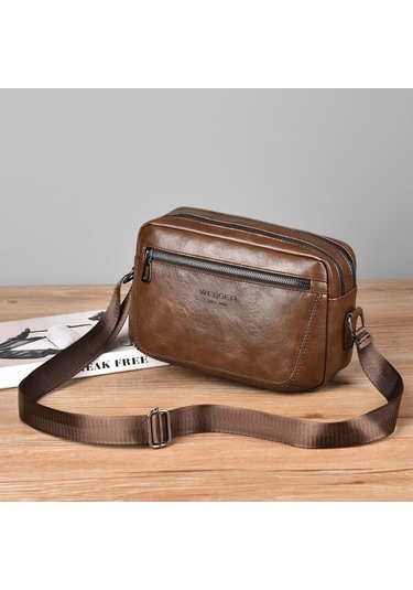 Sones Weıxıer D523 Erkek Büyük Kapasiteli Çapraz Askılı Tek Omuz Çantası Rahat Pu Haberci Çantası Siyah