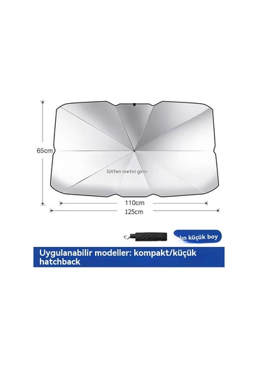 Araç İçi Şemsiye Tipi Araç Ön Camı Güneşlik-küçük