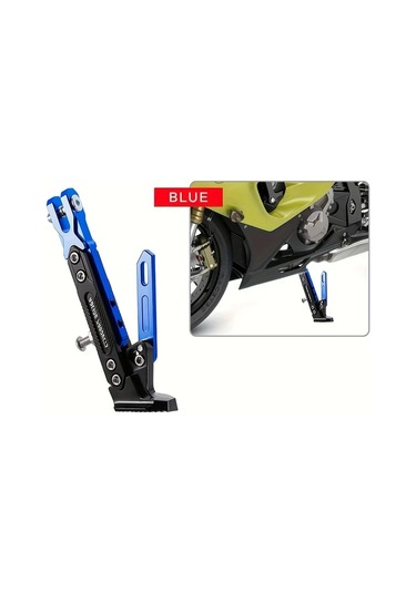 Chuangyinshop Cool Blue Universal Elektrikli Araç Tek Destek Motor Modifikasyon Yan Ayak Braketi Yaylı