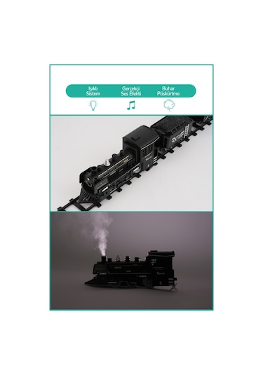Işıklı Ve Sesli Buharlı Tren Set 15 Parça