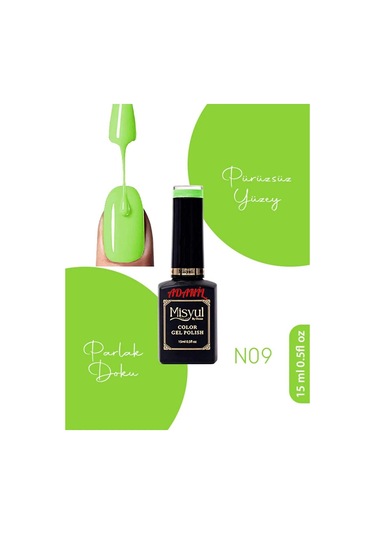 Adanil 15 ML Misyul Profesyonel Kalıcı Oje Neon Fıstık Yeşili No:N09
