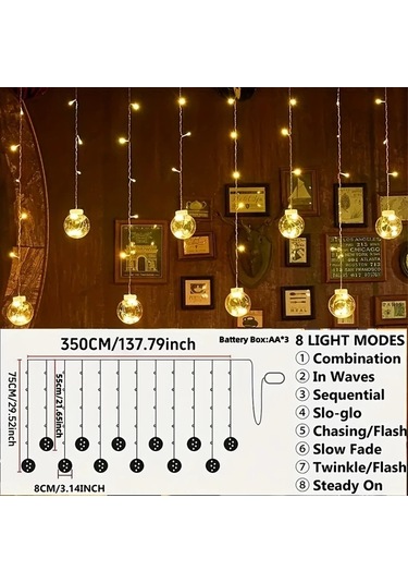 Elmpaly Ilık Işık 8 Farklı Işık Modu Dilek Topu Yeni Model Led Işık Dizisi Sıcak Ve Romantik Atmosfer Yaratır Hem İç Mekan Hem Dış Mekan Dekorasyonu İçin Dayanıklı Ve Şık Altın