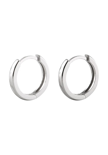 Taşsız Beyaz Halka Gümüş Kadın Küpe N11.91518