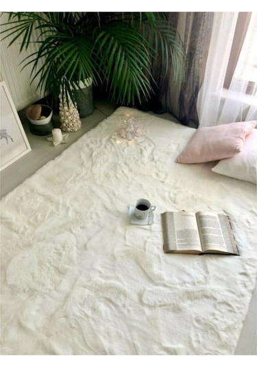 Peluş Halı Soft Krem Krem