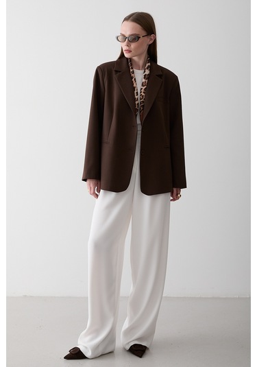 Kahverengi Blazer Ceket - 7619 Kahverengi