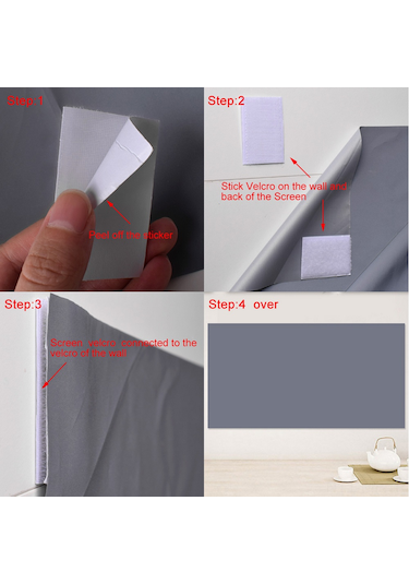 Mufunye 84 İnç Katlanır Metalik Projektör Perdesi - Işık Engelleyici 4:3 Format