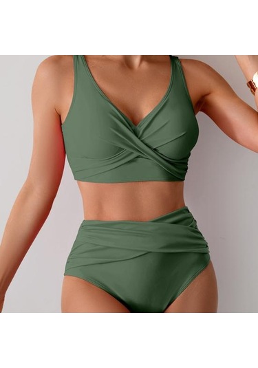 2 Adet/set Kadın Bikini Seti Derin V Yaka Dolgulu Telsiz Sütyen Yüksek Bel Yüzme Şortu Seti Düz Renk Yırtmaçlı Tasarım Plaj Giyim Pembe 2 Adet/set Kadın Bikini Seti Derin V Yaka Dolgulu Telsiz Sütyen Yüksek Bel Yüzme Şortu Seti Düz Renk Yırtmaçlı Tasarım Plaj Giyim Pembe