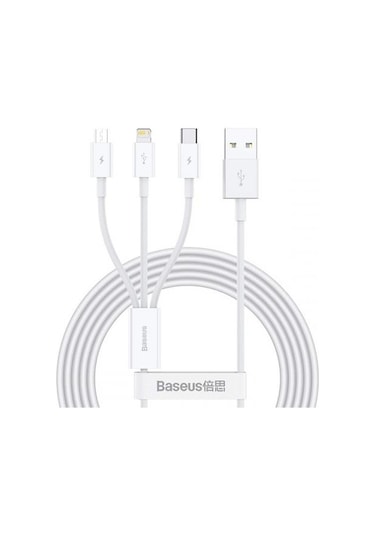 Baseus 50 Cm Metre 3.5amper Yüksek Hızlı 3in1 Type-c, Apple iPhone Uyumlu Lightning Ve Micro Şarj Ve Data Kablosu