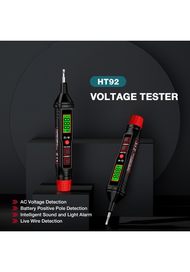 Samdoo "ht92 Akıllı Voltaj Test Kalemi - 12-300v Ac/dc, Sesli Ve Işıklı Alarm, Lcd Ekranlı, Ev Tamiri İçin"