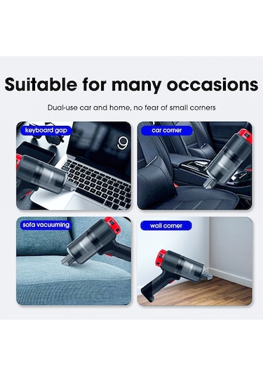 Cbtx Carsun C3088 Şarj Edilebilir Araba Ev Elektrikli El Süpürgesi Yüksek Güçlü Kablosuz Elektrikli Süpürge