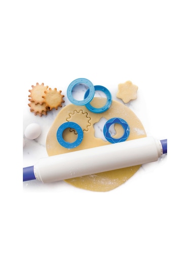 Sihirli Hamur Açma Su Mavisi Merdane Ve Kalıplar Mavi