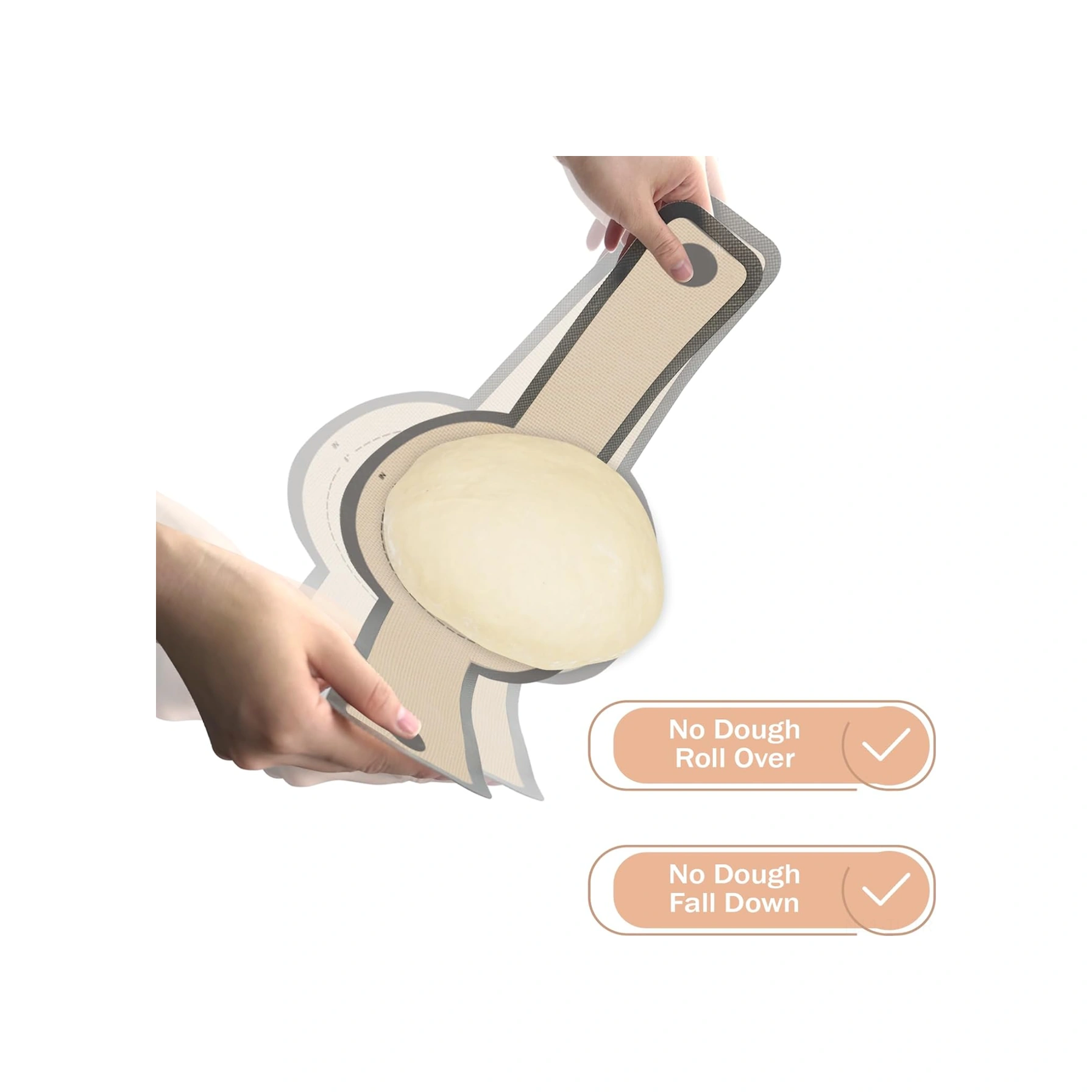 Hombey Gıda Grubu Silikon Fırın Matları, Uzun Kollü, Yeniden Kullanılabilir, Hamur Taşıma, Lezzetli Ekmek Pişirme İçin Gri