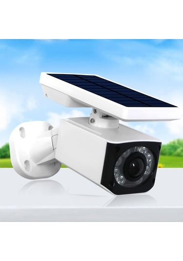 Sones Led Simülasyon Güvenlik Kamerası Güneş Enerjili Lamba Ip65 Su Geçirmez Hırsızlığa Karşı İnsan Vücudu İndüksiyonlu Avlu Spot Işığı Beyaz