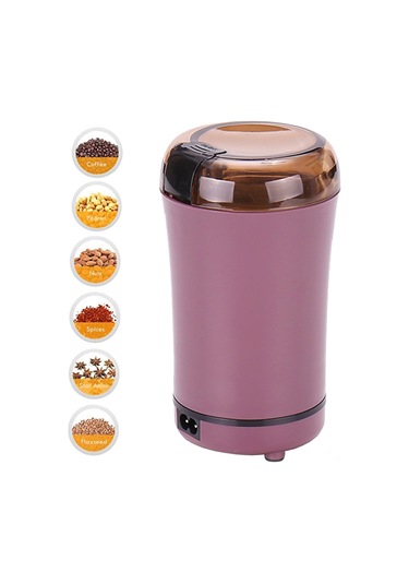 Geeksen Pembe Elektrikli Kahve Değirmeni - Fıstık, Tohum, Baharat Öğütücü - Eu Plug - Ayarlanabilir Öğütme Ayarları - Paslanmaz Çelik Bıçaklar Pembe