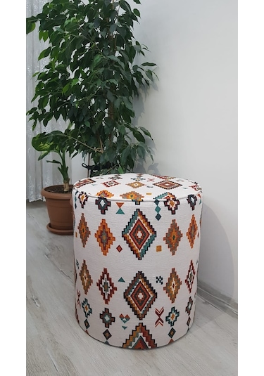 yuvarlak desenli dijital baskılı puf