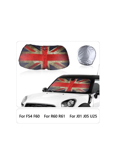 Goldenqian Araba Ön Pencere Güneşlik Kapak Blokları Uv Reflektör Mini Cooper One Için R50 R53 R56 R60 F55 F56 R58 R59 Cam Güneşlik Retro Union Jack L