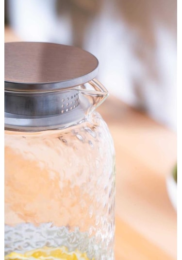 Kapris Balıksırtı Desenli Cam Sürahi 2000 Ml Sa6866