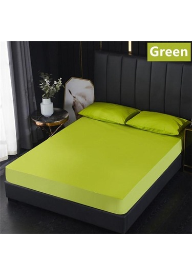 Yeşil Derin Cep Yatak Çarşaf Elastik Bantlı % 100% Su Geçirmez Yatak Portector Yatak Topper Kapak Hiçbir Yastık Kılıfı 90cmx200cmx30cm Yatak Yeşil