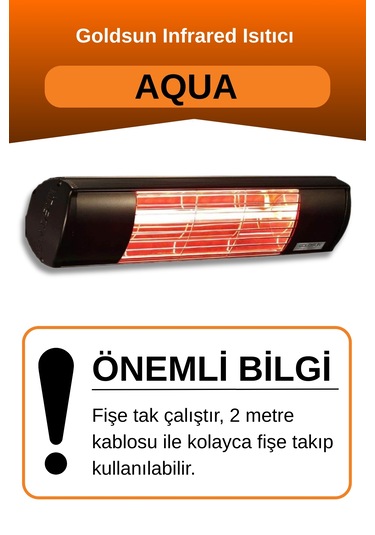 Aqua 2000 Watt Gsa20 Kumandasız Suya Dayanıklı Elektrikli Isıtıcı