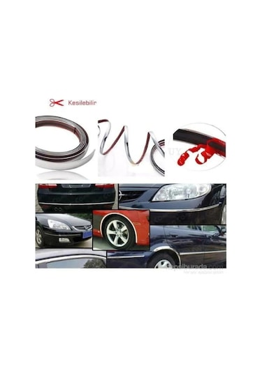 18 Mm 10 Metre 3d Paslanmaz Dekoratif Krom Çıta