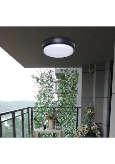Banyo Tavan Lambası Artos 20w Yuvarlak Siyah Balkon Lambası 6400k Beyaz Led Işık Teras Duvar Lambası Siyah