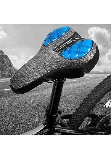 Suntek Sıvı Yumuşak Silikon Bisiklet Koltuk Örtüsü Bisiklet Gri - Mavi