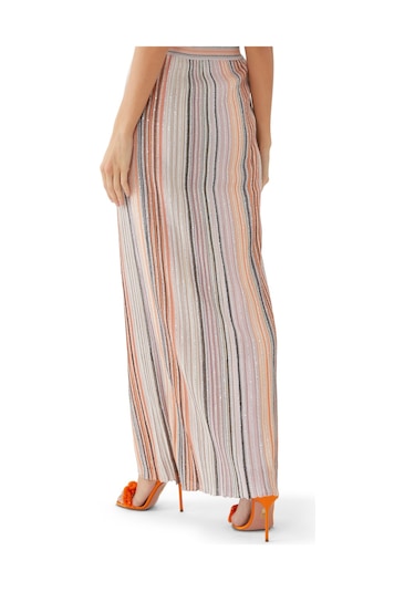 Missoni Simli Triko Maxi Etek - Pembe